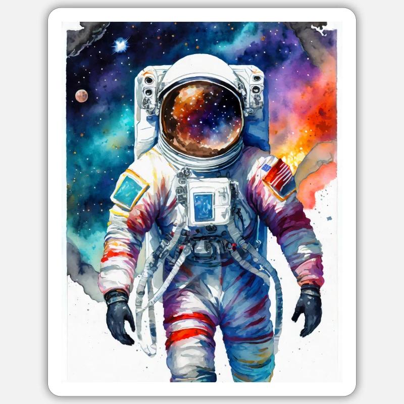 Astronaute - Sticker taille S (10 x 10 cm) - blanc mat