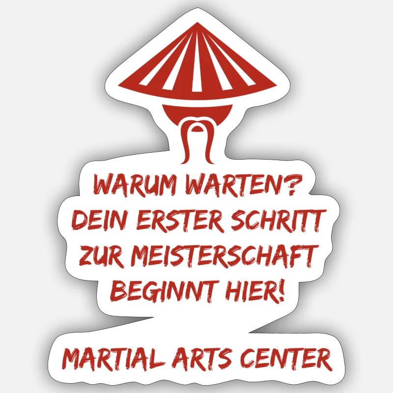 warum warten erster schritt - Sticker Größe S (10 x 10 cm) - Mattweiß