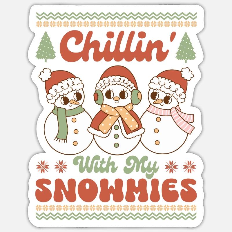 Pull de Noël moche - Sticker taille S (10 x 10 cm) - blanc mat