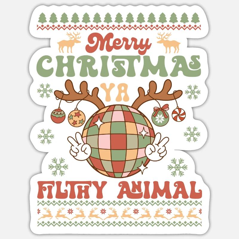 Hässlicher Weihnachtspullover - Sticker Größe S (10 x 10 cm) - Mattweiß