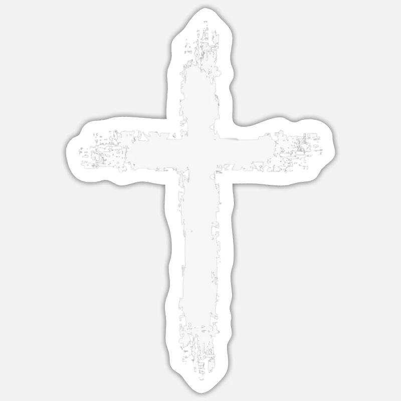 Kreuz - Sticker Größe S (10 x 10 cm) - Mattweiß