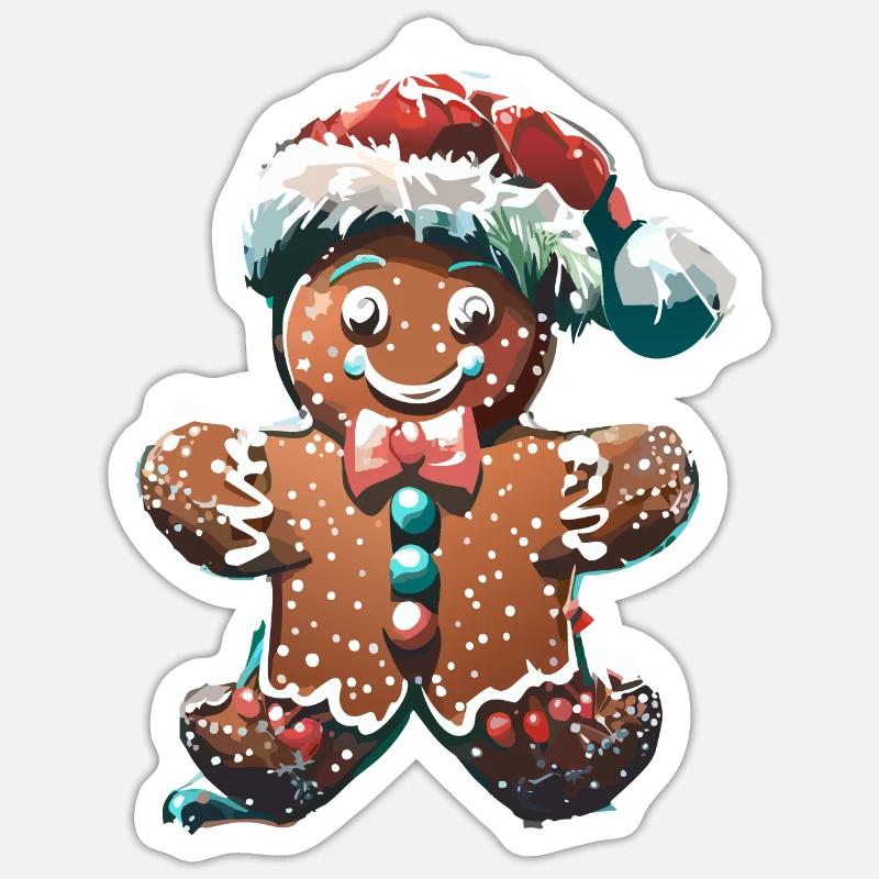 Gingerbread Man Sticker size S (10 x 10 cm)