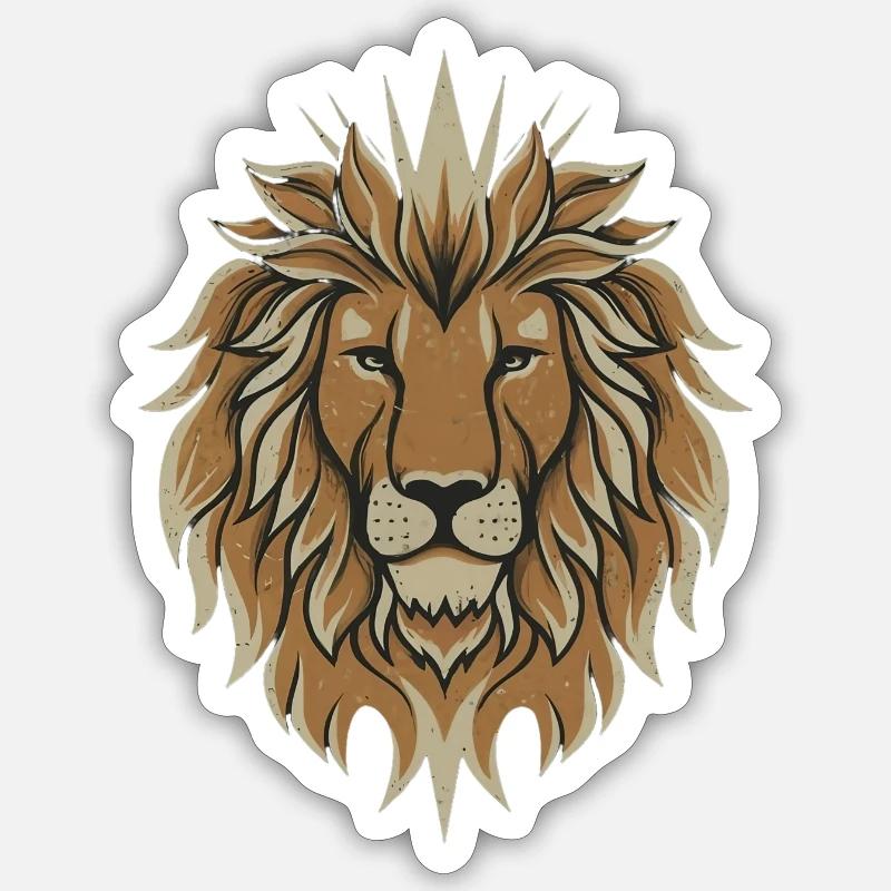 Löwe 3 - Sticker Größe S (10 x 10 cm) - Mattweiß