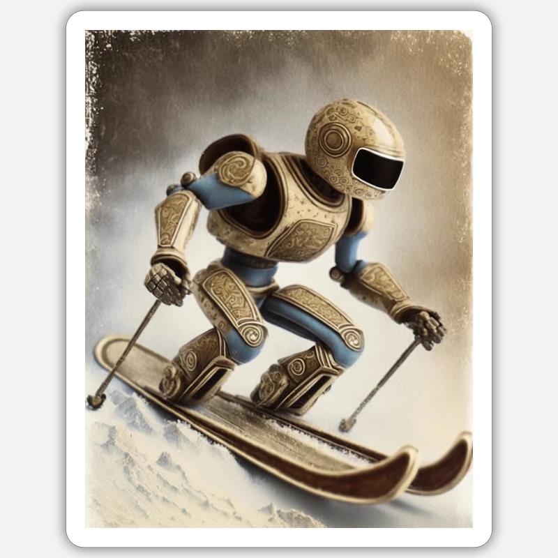 Snowbot Swoop - Sticker Größe S (10 x 10 cm) - Mattweiß