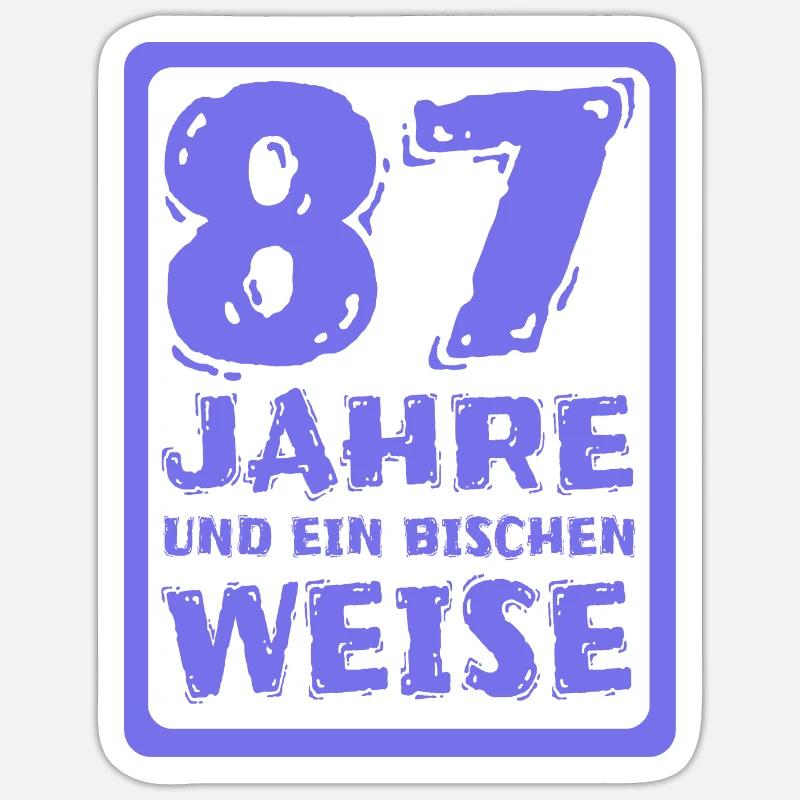 87 - Sticker Größe S (10 x 10 cm) - Mattweiß
