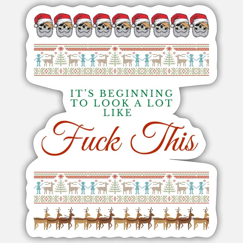 Grumpy Weihnachten Sticker Größe S (10 x 10 cm)