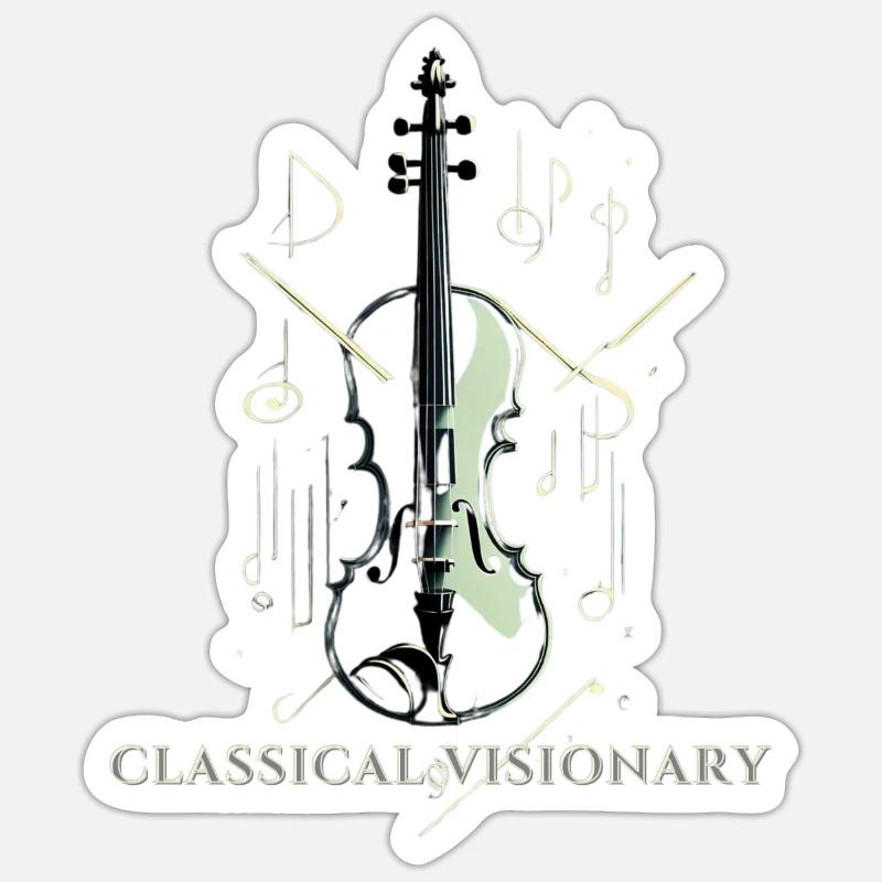 Minimalistic Classy design for classical music fan - Sticker size S (10 x 10 cm) - white matte