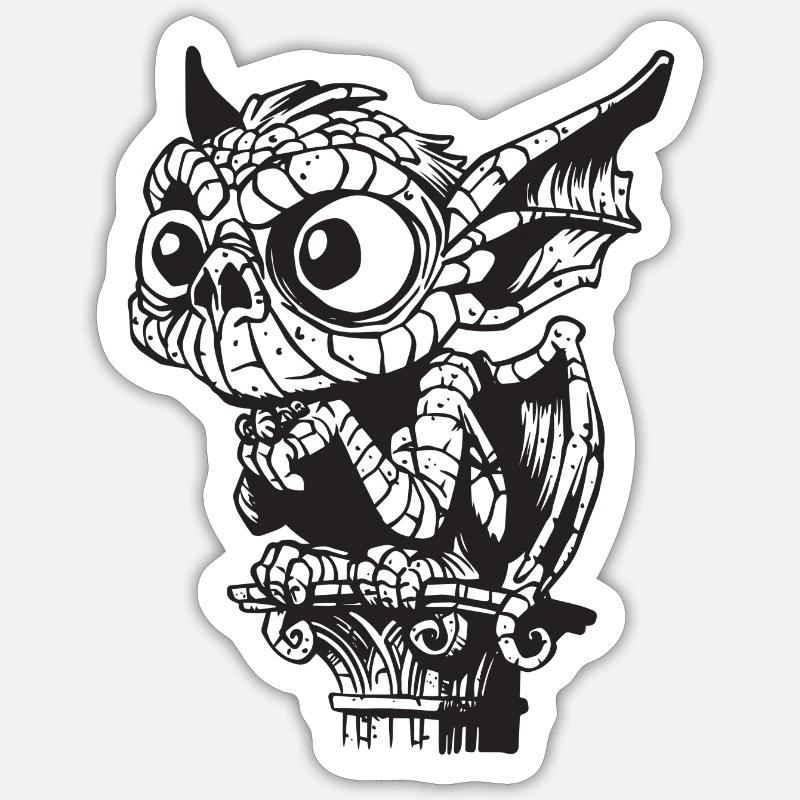 Gargoyle - Sticker size S (10 x 10 cm) - white matte