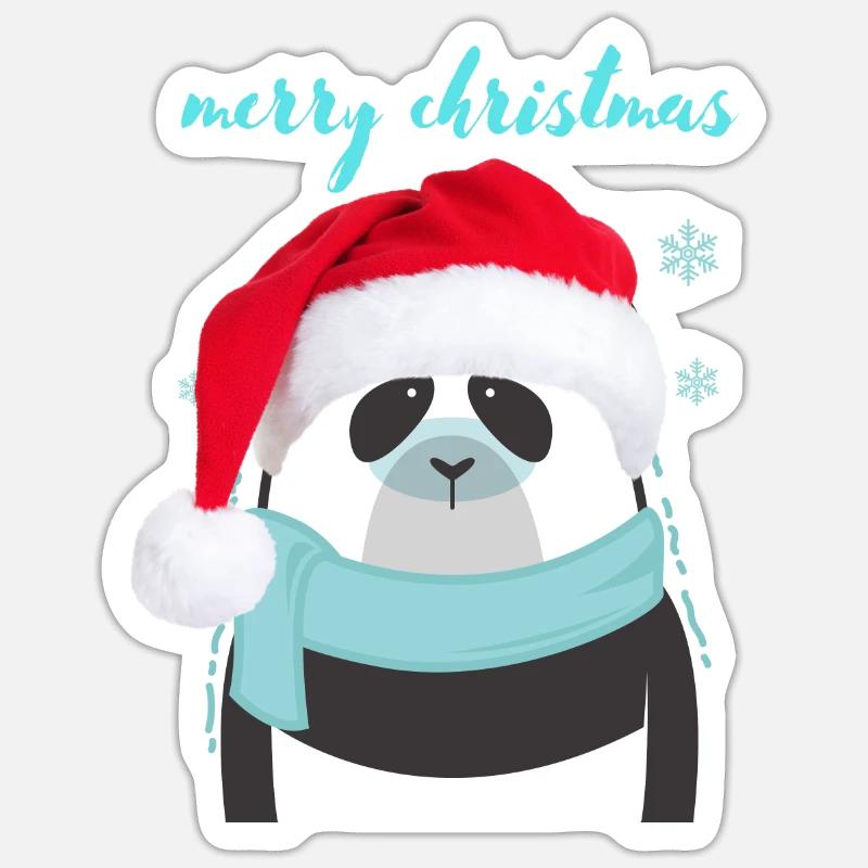 panda ice - Sticker taille S (10 x 10 cm) - blanc mat