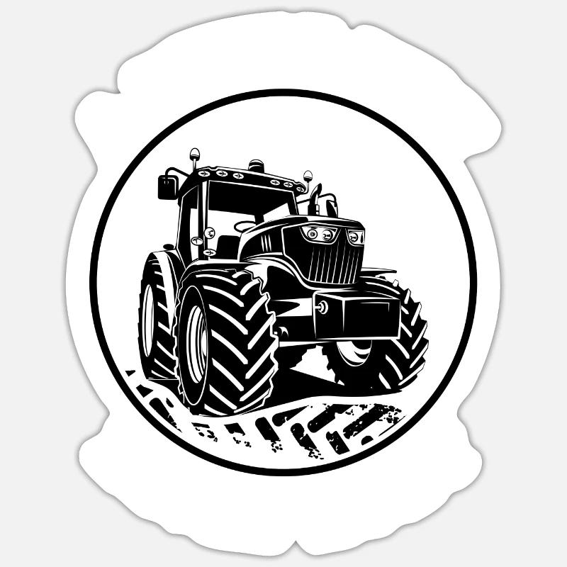 Traktor Traktorfahrer Landwirt Acker Feldarbeit Sticker Größe S (10 x 10 cm)