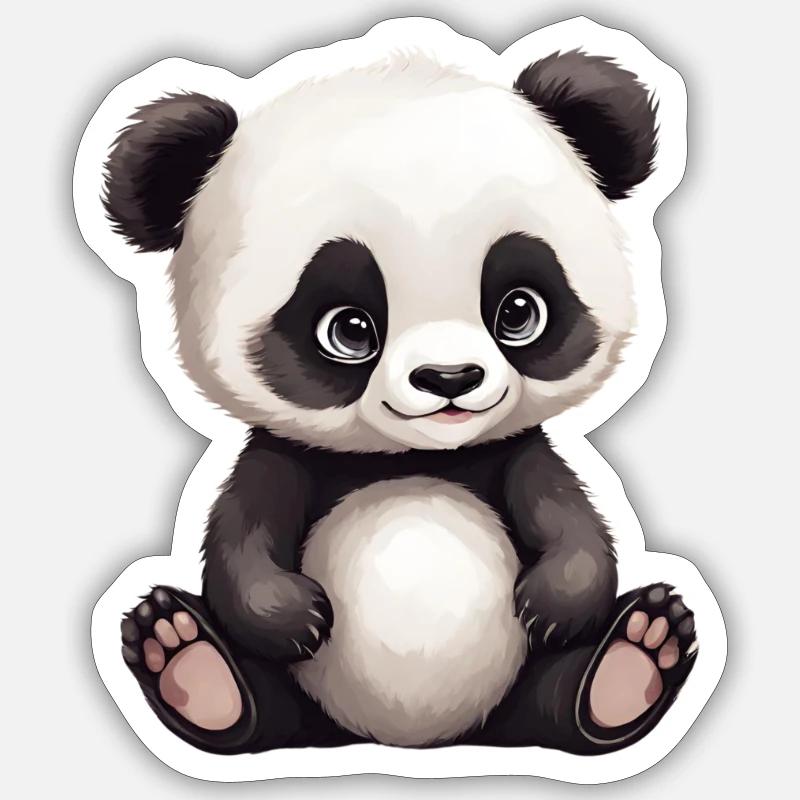 Charming Panda Cute - Sticker Größe S (10 x 10 cm) - Mattweiß