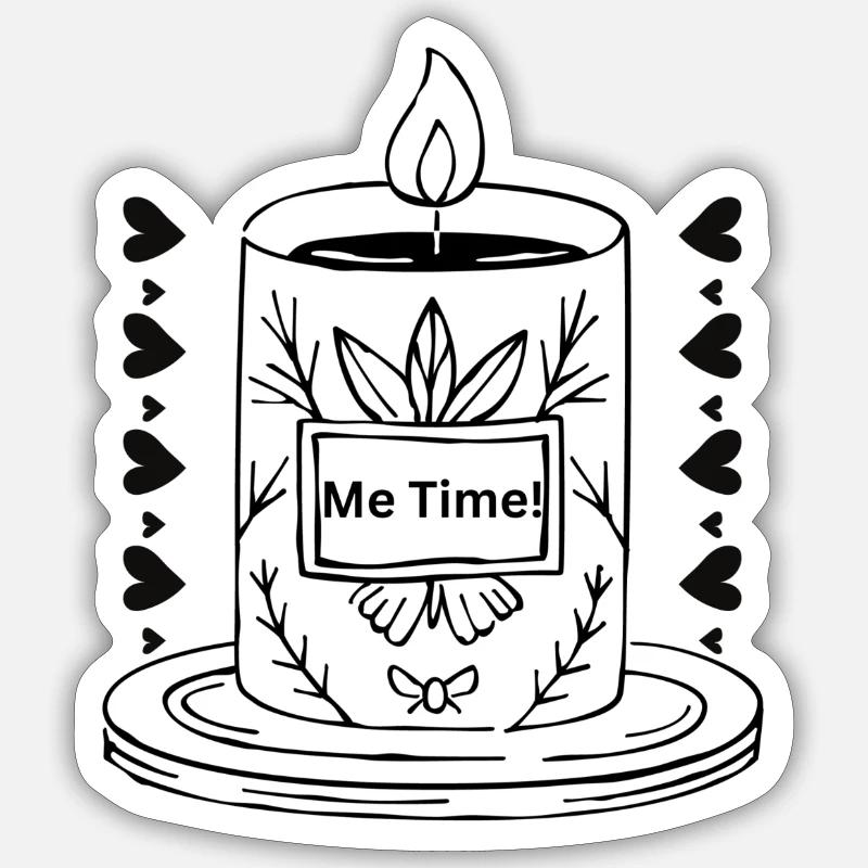 me time - Sticker Größe S (10 x 10 cm) - Mattweiß