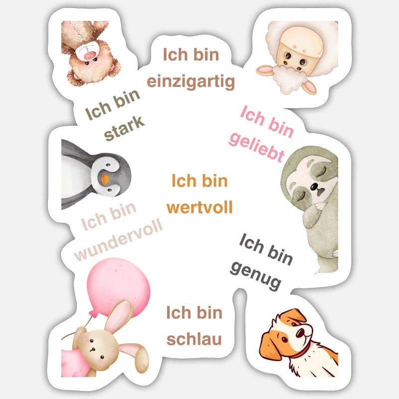 Affirmation Ich bin Sticker Größe S (10 x 10 cm)