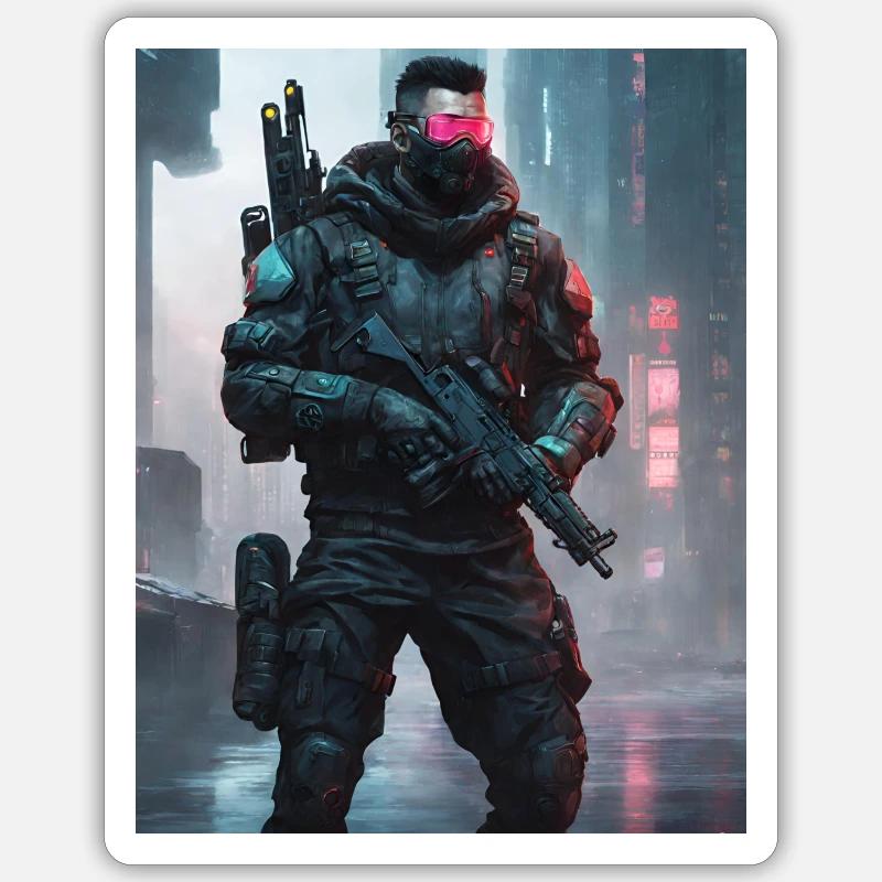 Cyber Commando Reconnaissance - Sticker size S (10 x 10 cm) - white matte