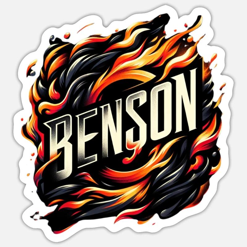 Benson Fire - Sticker Größe S (10 x 10 cm) - Mattweiß