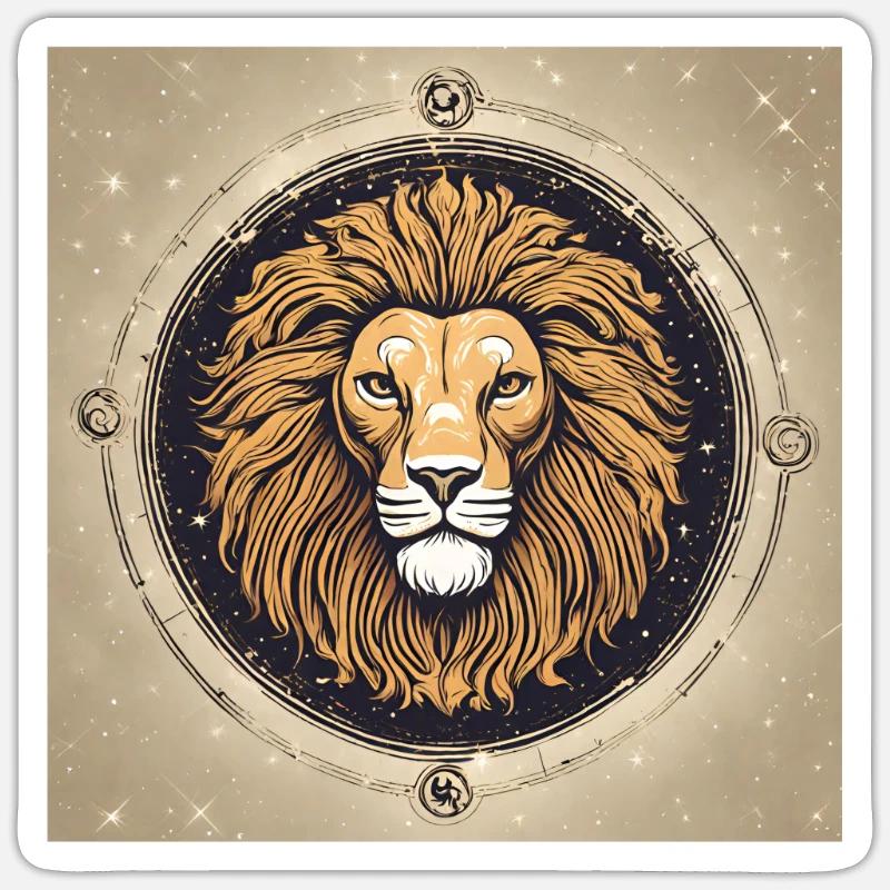 Sternzeichen Löwe - Sticker Größe S (10 x 10 cm) - Mattweiß