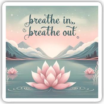 Mindful Lotus - Sticker size S (10 x 10 cm) - white matte - Front