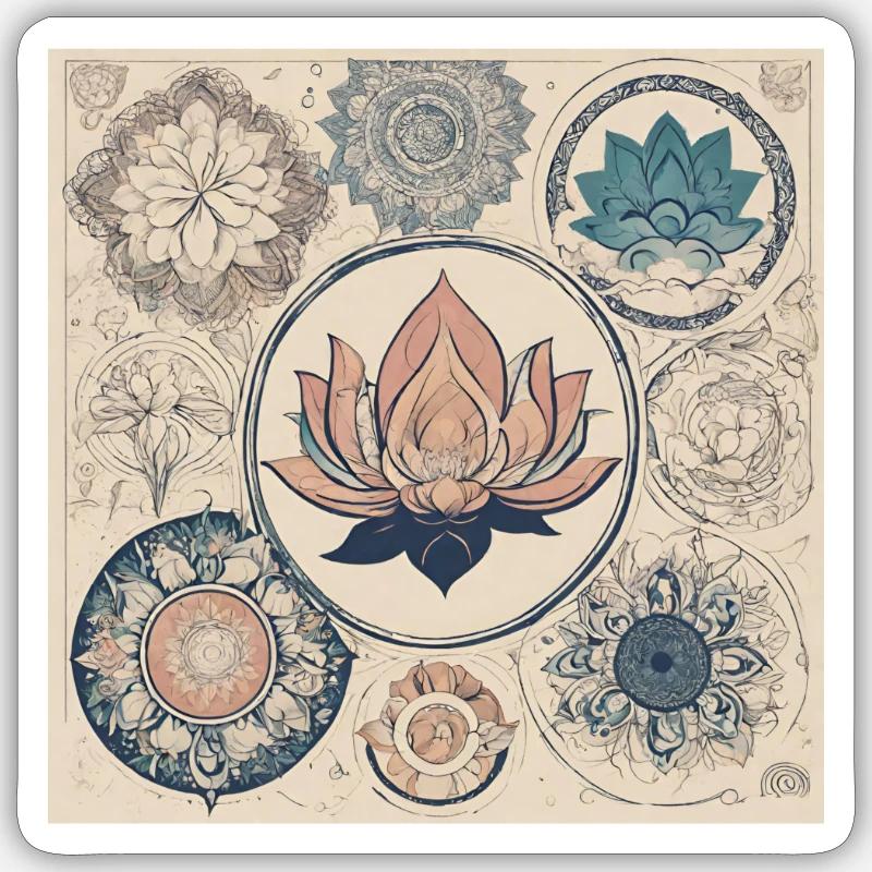 Floraison éternelle Sticker taille S (10 x 10 cm)