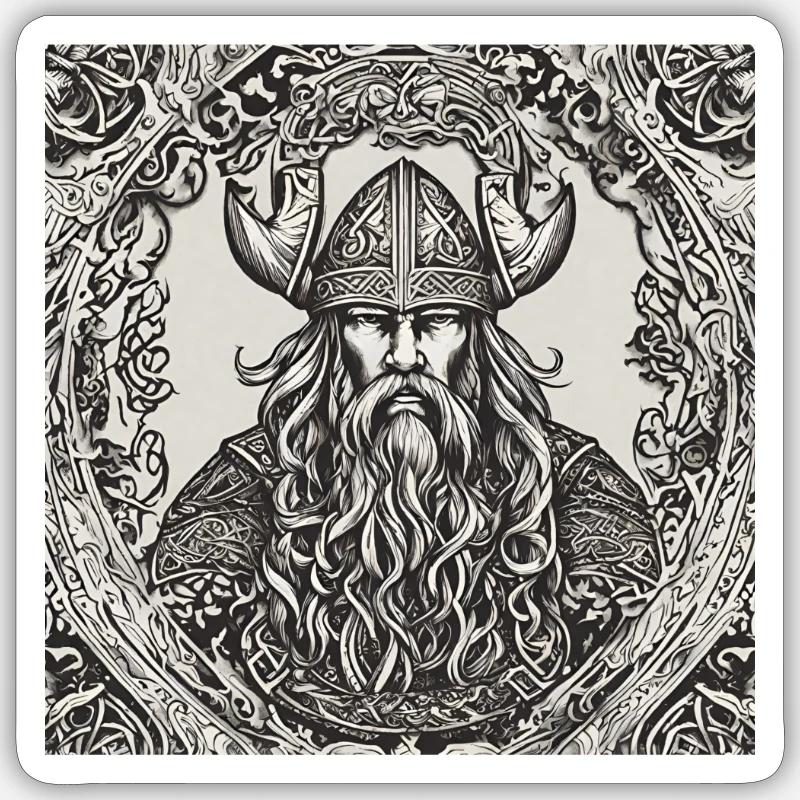 Viking Artwork - Sticker size S (10 x 10 cm) - white matte