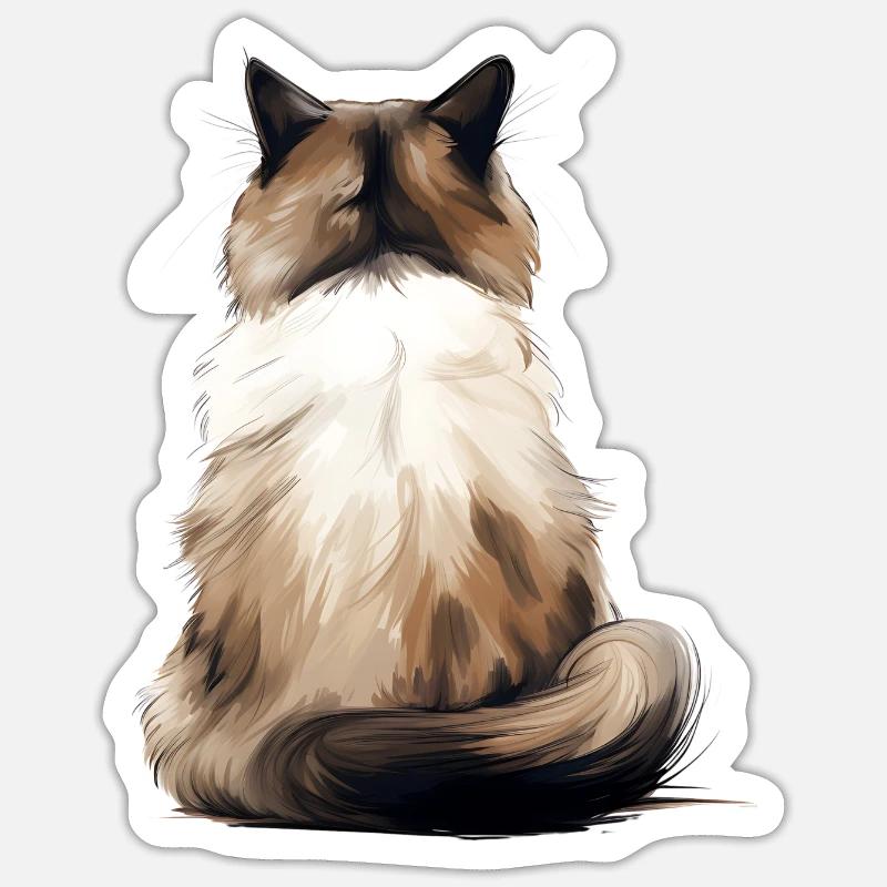Birman Cat - Sticker size S (10 x 10 cm) - white matte