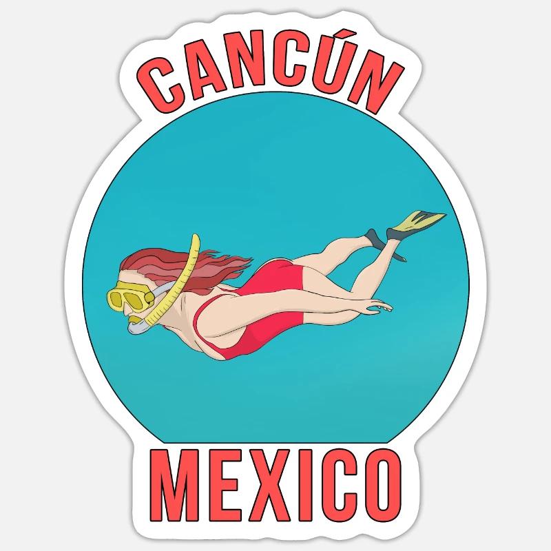 Cancún, Quintana Roo, Mexique - Sticker taille S (10 x 10 cm) - blanc mat