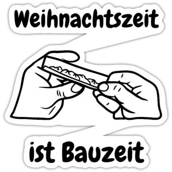 Weihnachtszeit ist Bauzeit - Sticker Größe S (10 x 10 cm) - Mattweiß - Vorne