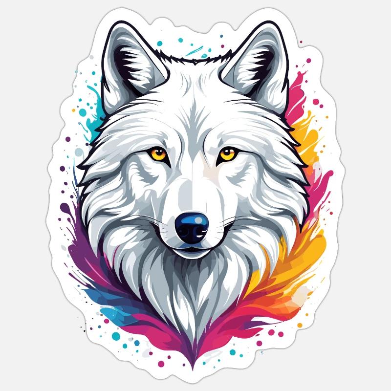 Arctic Wolf - Sticker size S (10 x 10 cm) - white matte