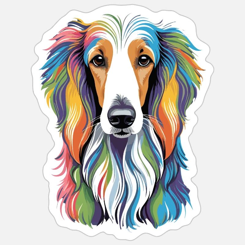 Afghan Hound - Sticker size S (10 x 10 cm) - white matte