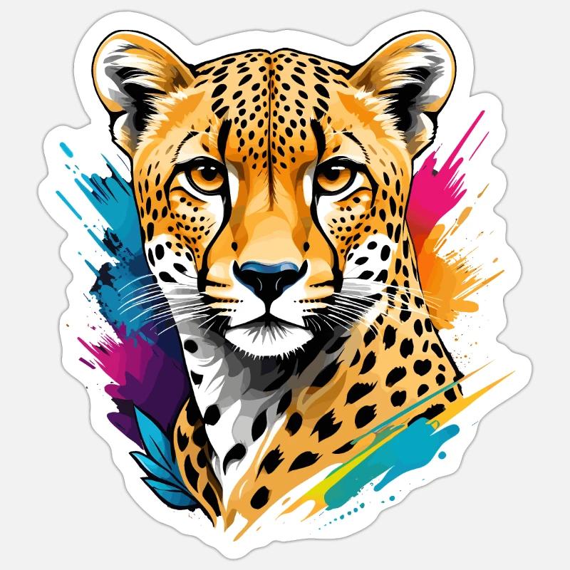 Cheetah - Sticker size S (10 x 10 cm) - white matte