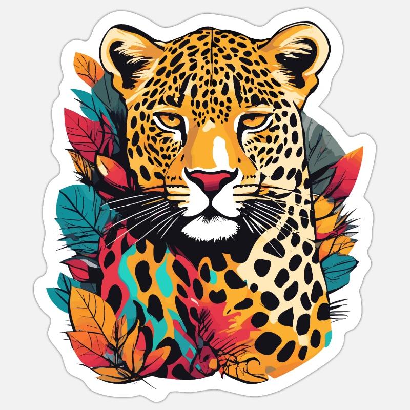 Leopard - Sticker size S (10 x 10 cm) - white matte