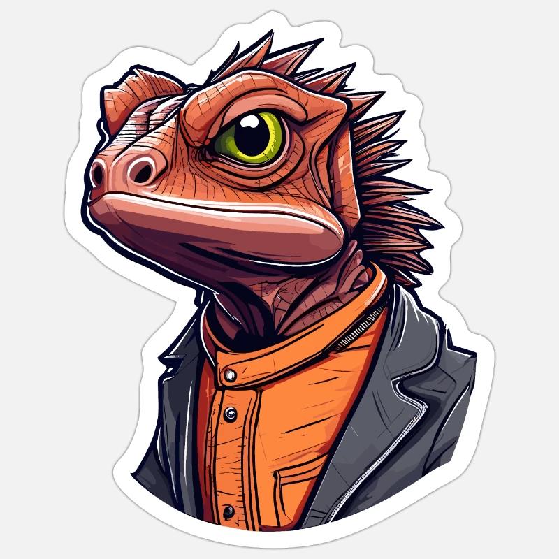 Frilled neck Lizard Sticker size S (10 x 10 cm)