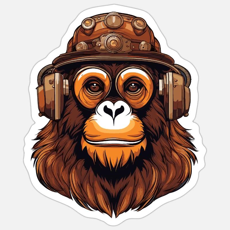 Orang-outan - Sticker taille S (10 x 10 cm) - blanc mat