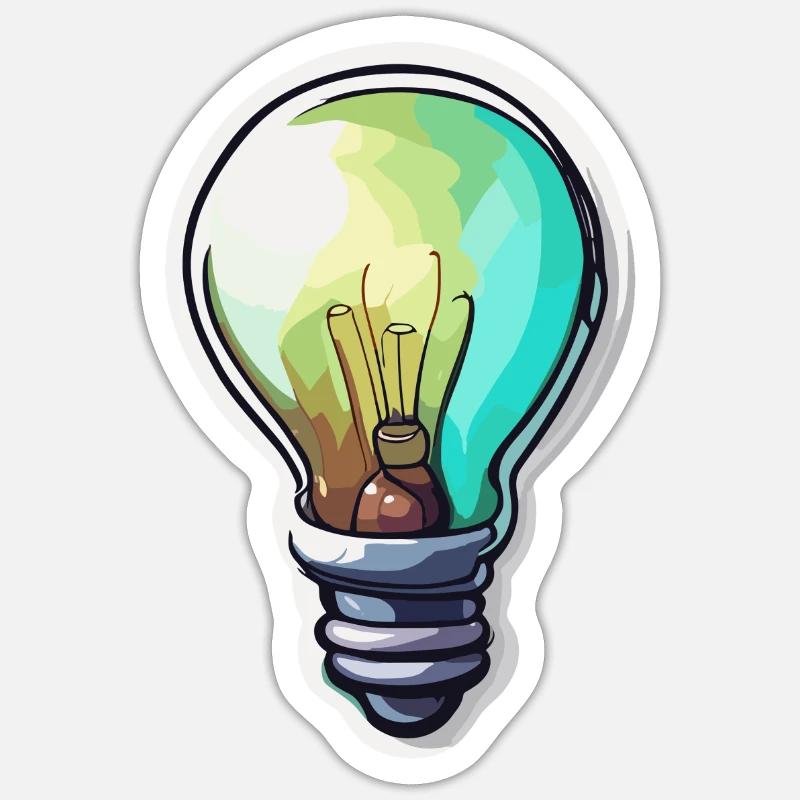 Bulb / Bulb / Brightness / Light - Sticker size S (10 x 10 cm) - white matte