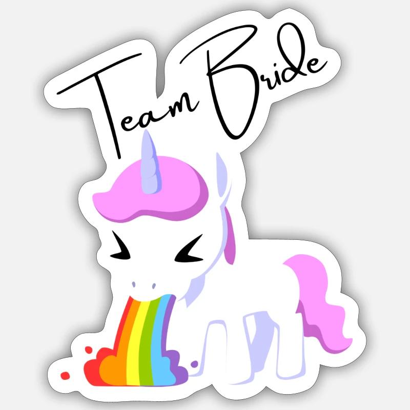 Team Bride Einhorn Sticker Größe S (10 x 10 cm)