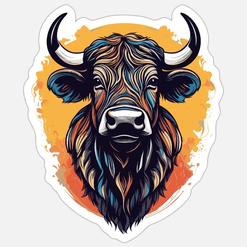 Buffle du Cap Sticker taille S (10 x 10 cm)