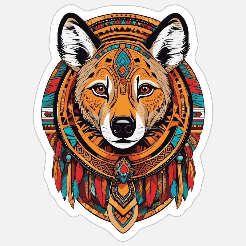 Hyäne - Sticker Größe S (10 x 10 cm) - Mattweiß