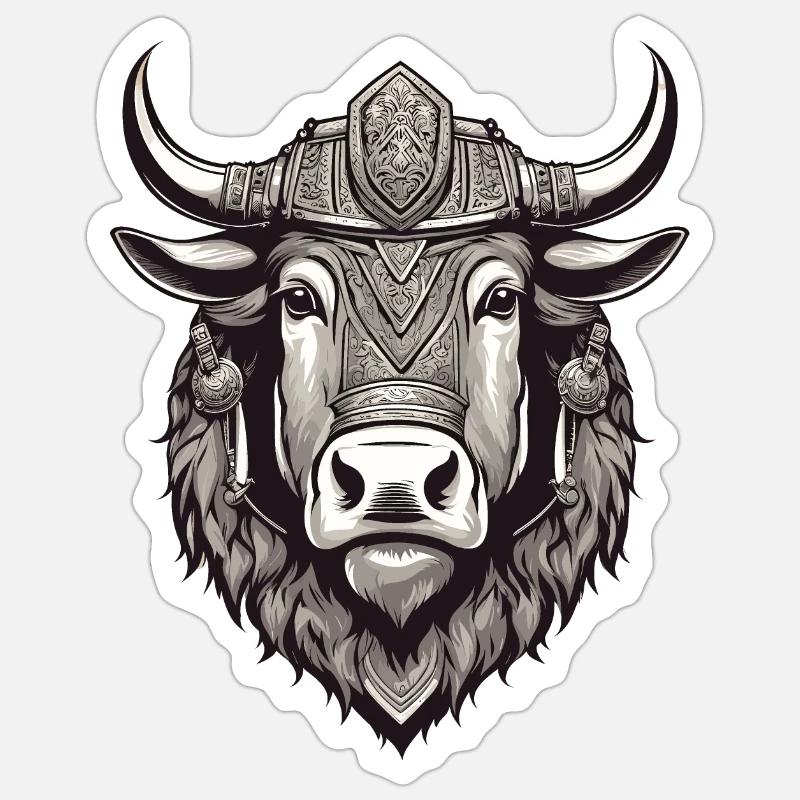 Yak Armor - Sticker size S (10 x 10 cm) - white matte