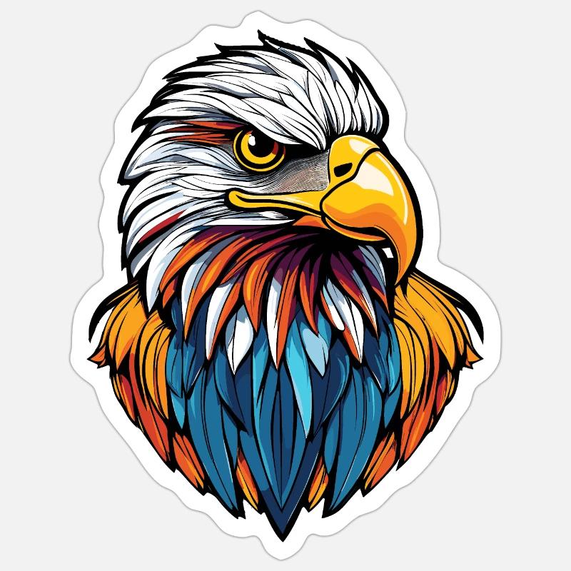 Eagle Head - Sticker size S (10 x 10 cm) - white matte