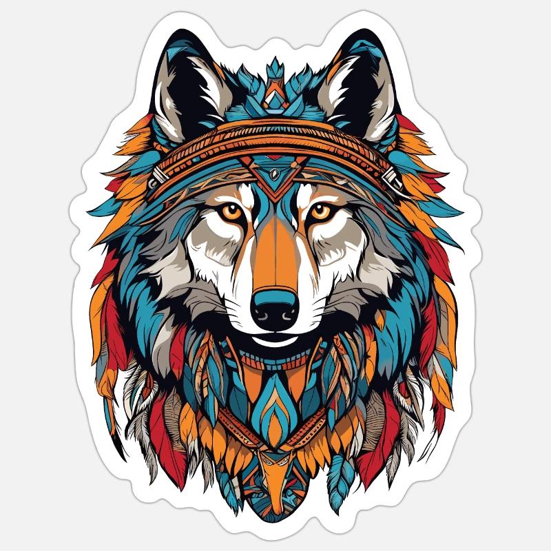 Wolf - Sticker Größe S (10 x 10 cm) - Mattweiß