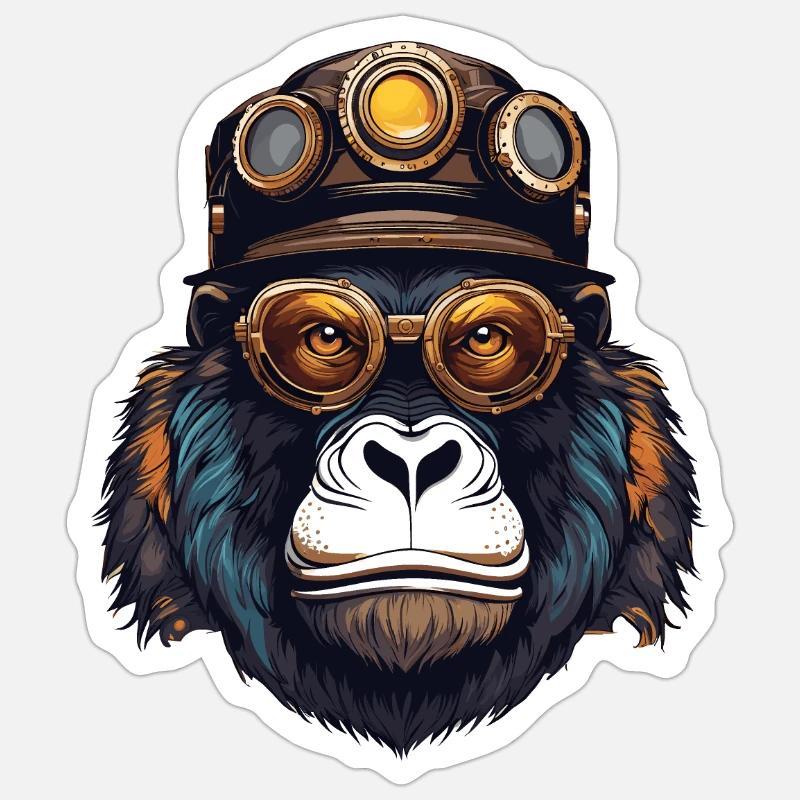 GorillaPunk - Sticker size S (10 x 10 cm) - white matte