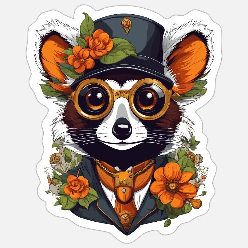 Lemur - Sticker size S (10 x 10 cm) - white matte