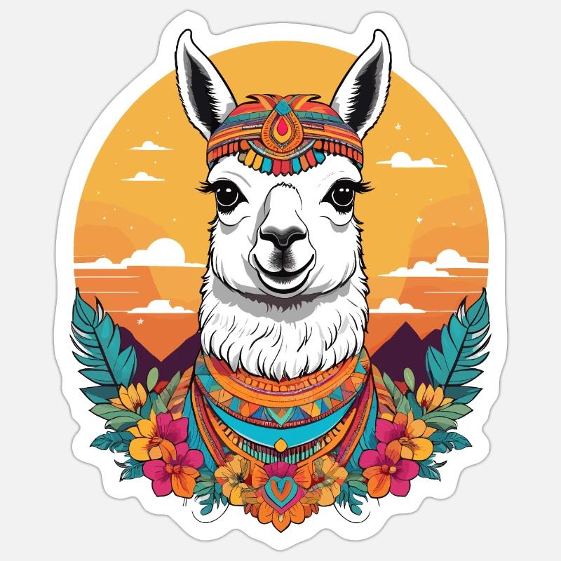 Llama - Sticker size S (10 x 10 cm) - white matte
