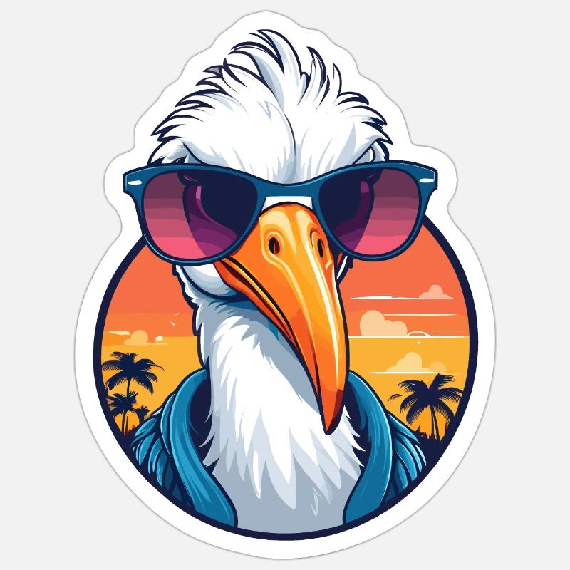 Stork - Sticker size S (10 x 10 cm) - white matte