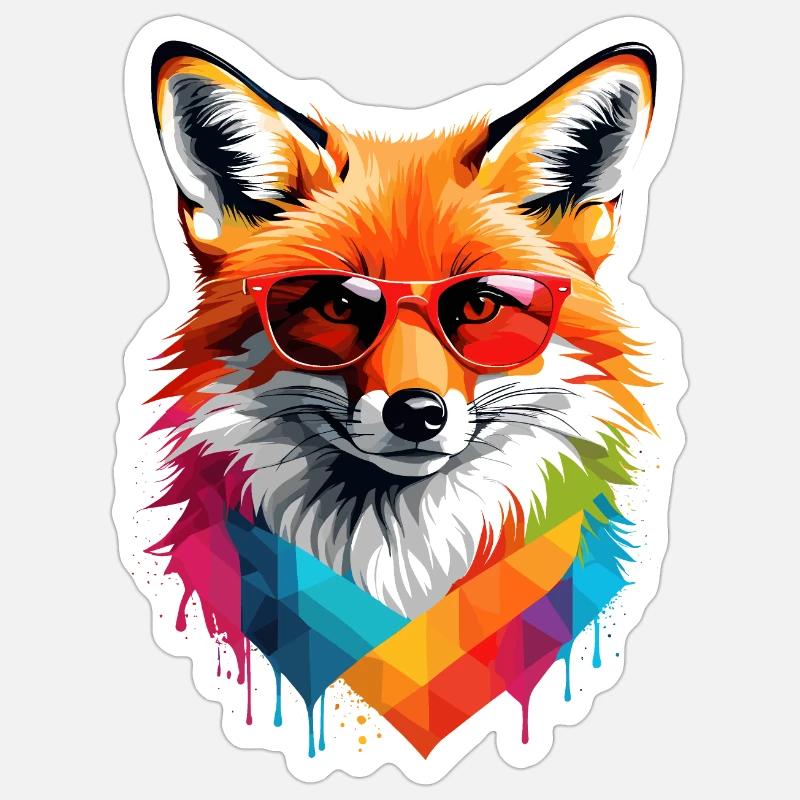 Red Fox - Sticker size S (10 x 10 cm) - white matte