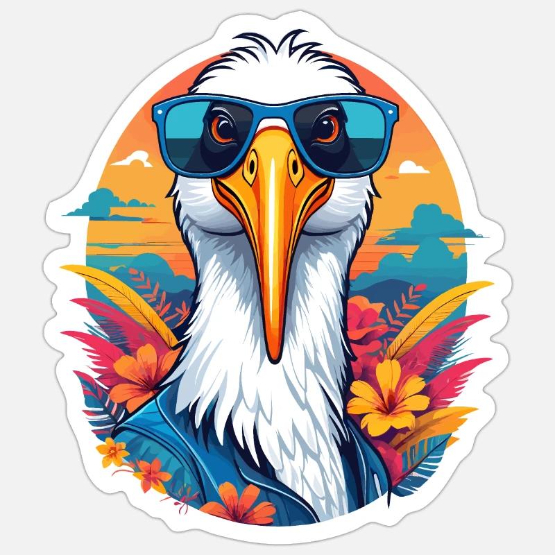Stork - Sticker size S (10 x 10 cm) - white matte