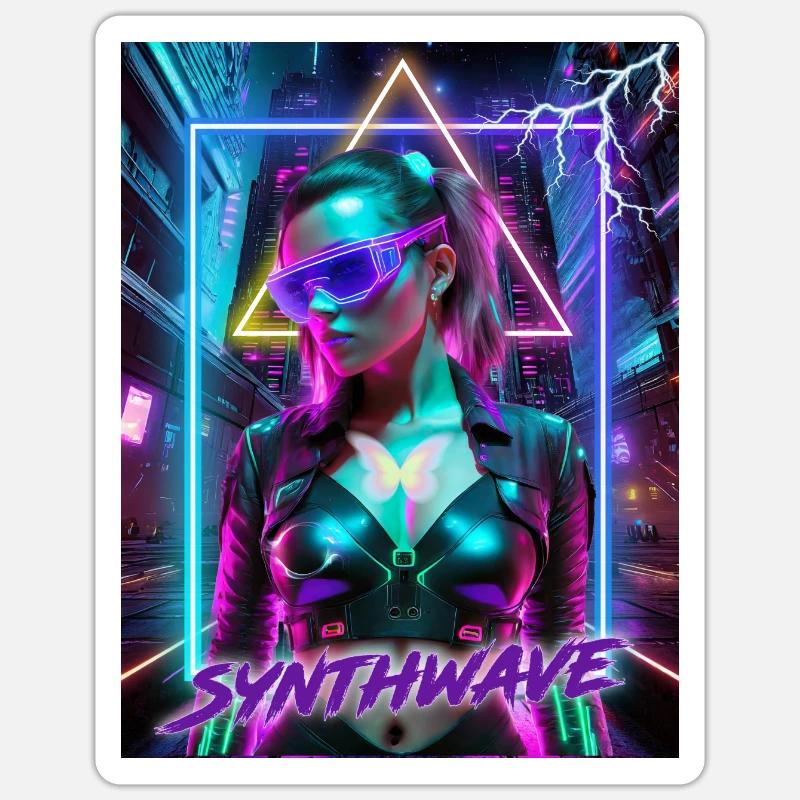 Synthwave Neon Vibes Sticker Größe S (10 x 10 cm)