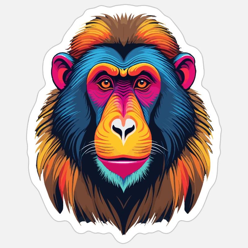 Mandrill Sticker size S (10 x 10 cm)