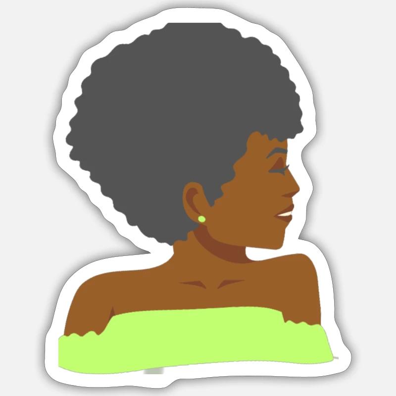 Afro Love - Sticker taille S (10 x 10 cm) - blanc mat