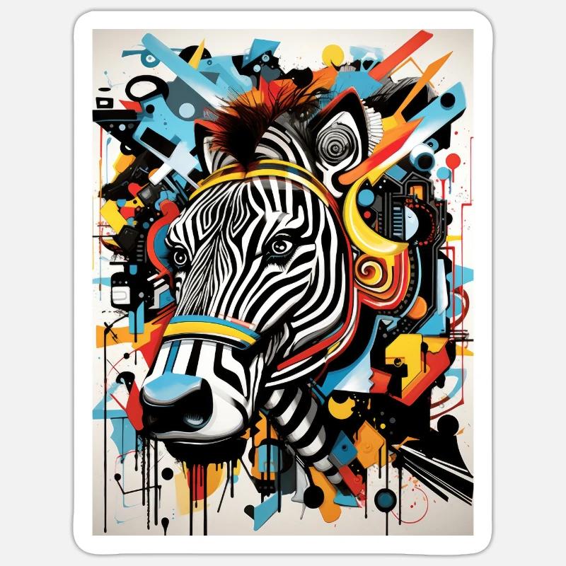 Inspirations graffiti :Zèbre Sticker taille S (10 x 10 cm)