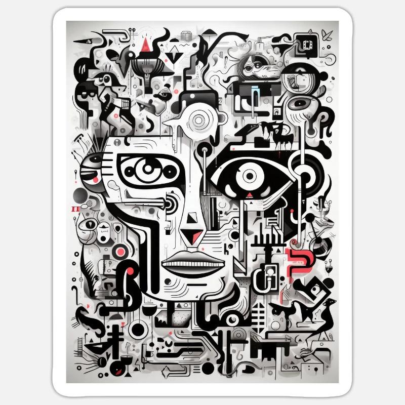 Inspirations graffiti :Antilope - Sticker taille S (10 x 10 cm) - blanc mat